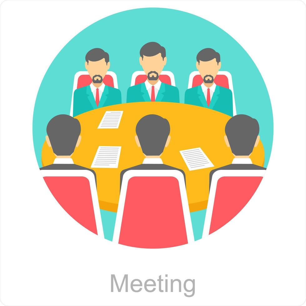 Meeting and board icon concept vector