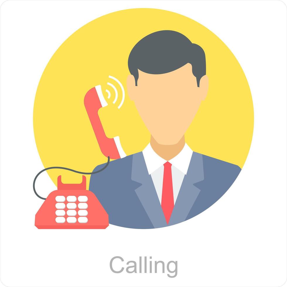 Calling and call icon concept vector