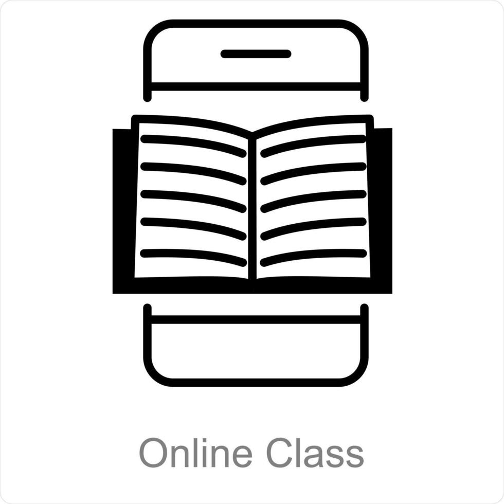 Online Class and learning icon concept vector