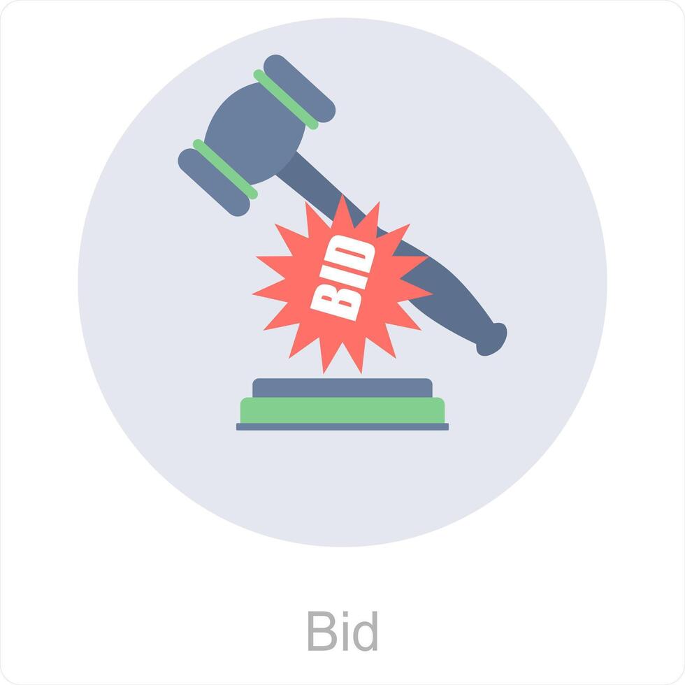 BID and law icon concept vector