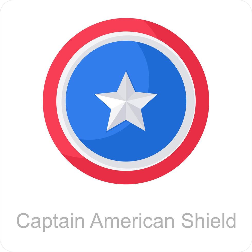 Captain America  and Shield icon concept vector