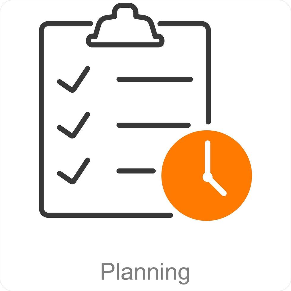 planificación y objetivo icono concepto vector