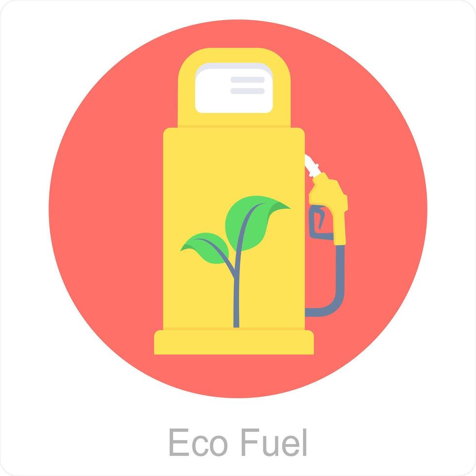 eco combustible y combustible icono concepto vector