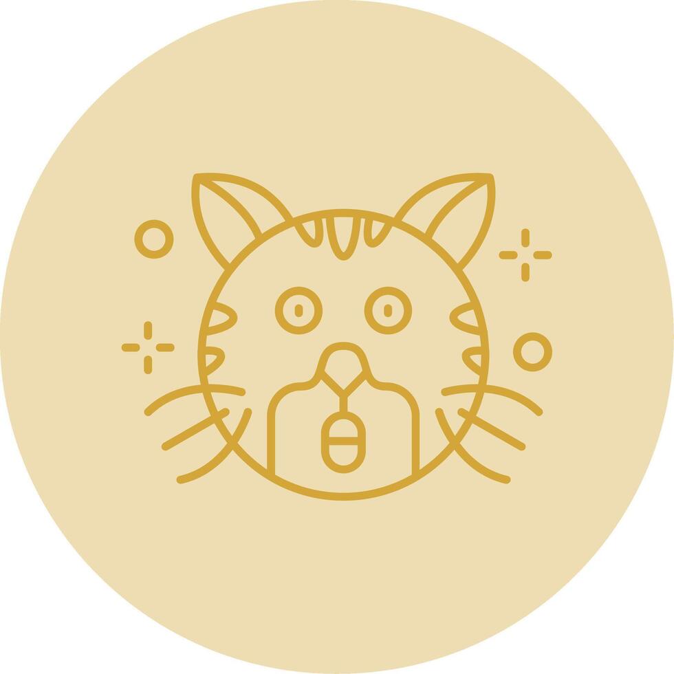 Surprised Line Yellow Circle Icon vector