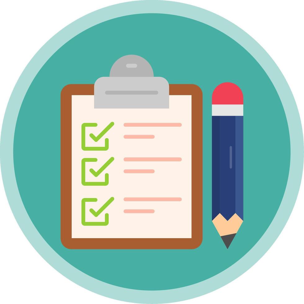 Exam Flat Multi Circle Icon vector