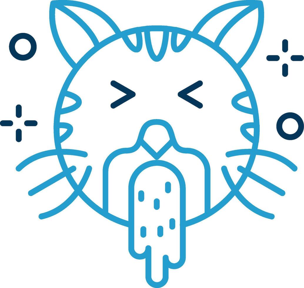 Vomit Line Blue Two Color Icon vector