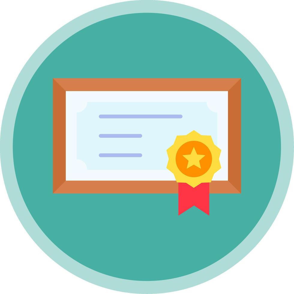 Certificate Flat Multi Circle Icon vector