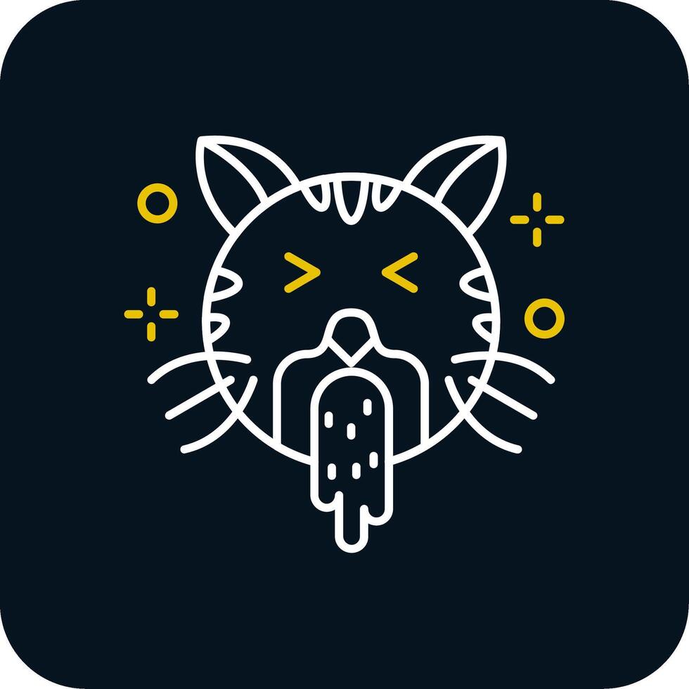 Vomit Line Yellow White Icon vector