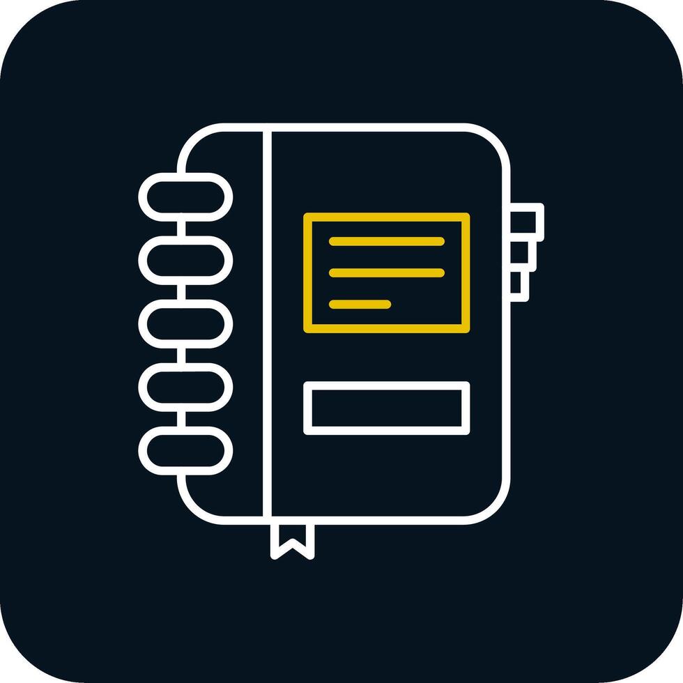 Notebook Line Yellow White Icon vector