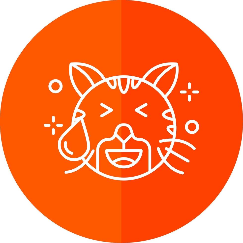 Sweat Line Red Circle Icon vector