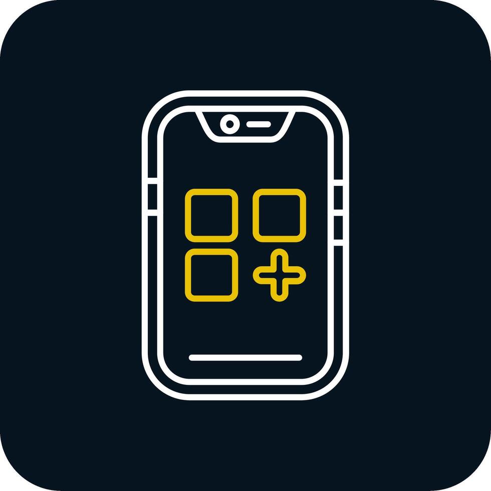 App Line Yellow White Icon vector