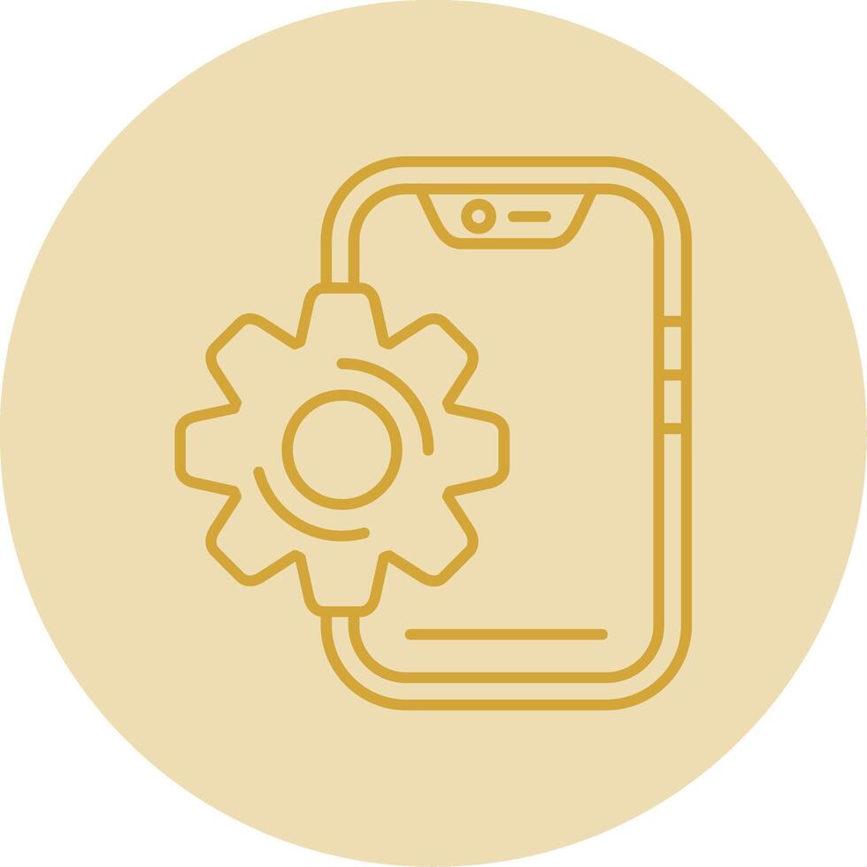 Setting Line Yellow Circle Icon vector