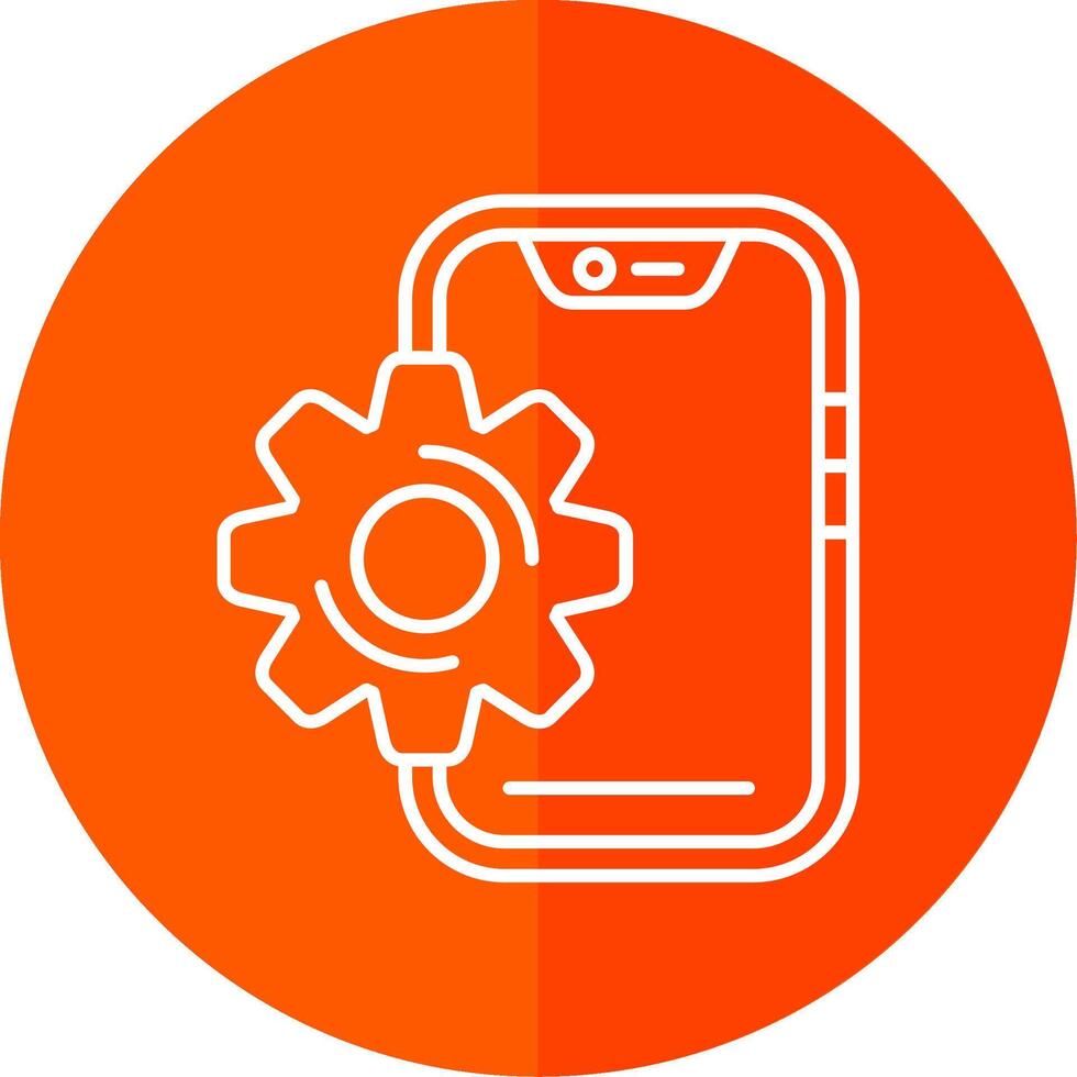 Setting Line Red Circle Icon vector