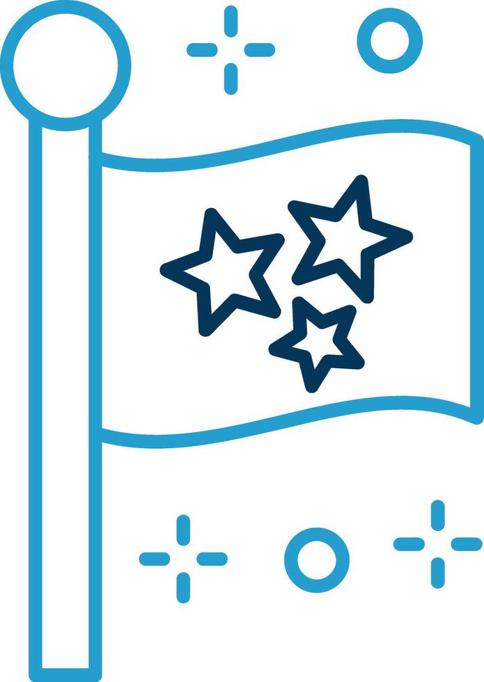 Flag Line Blue Two Color Icon vector