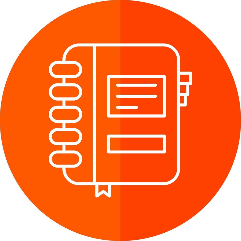 Notebook Line Red Circle Icon vector