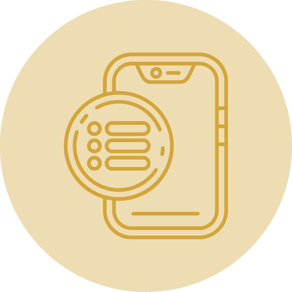 Menu Line Yellow Circle Icon vector