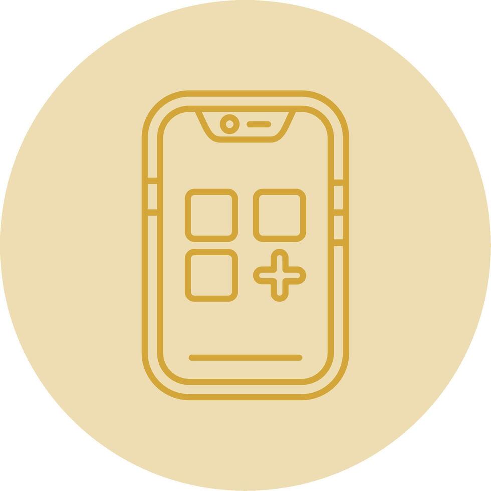 App Line Yellow Circle Icon vector