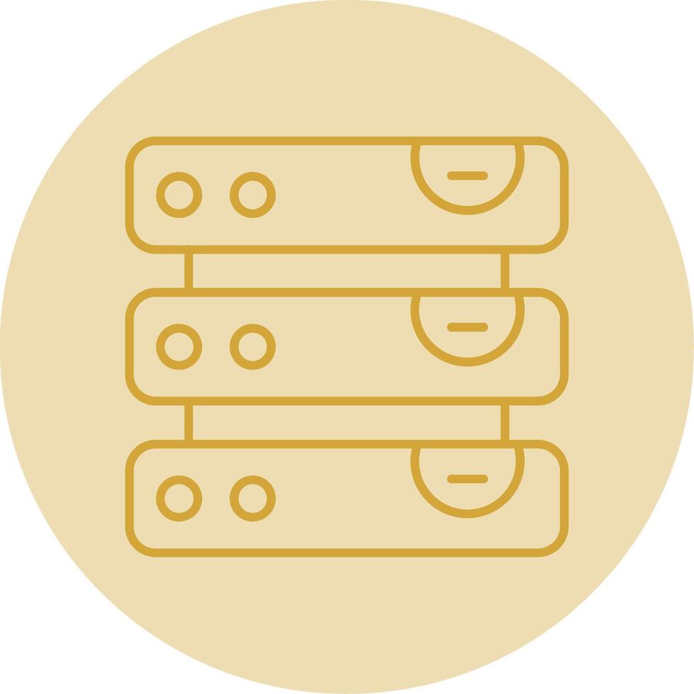 Database Line Yellow Circle Icon vector