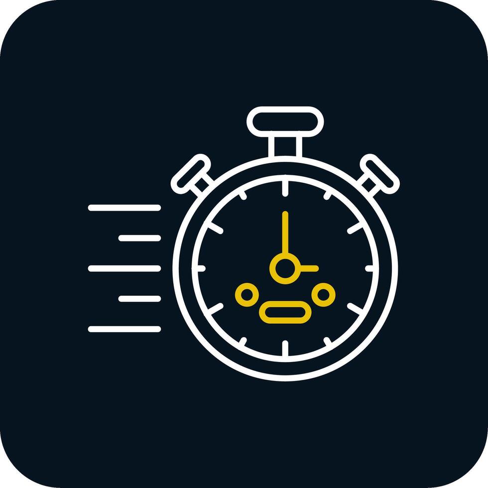 Stopwatch Line Yellow White Icon vector