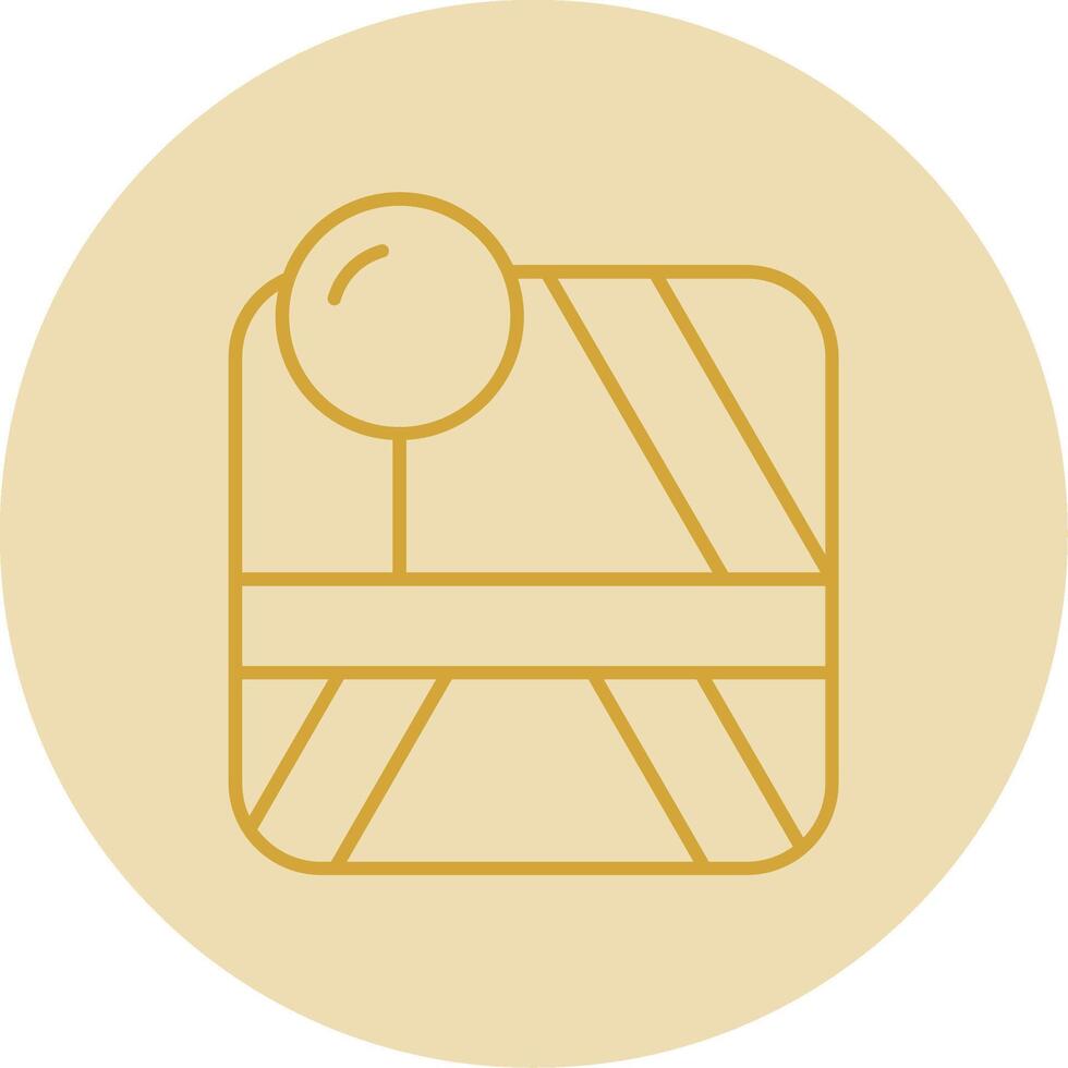 Pin Line Yellow Circle Icon vector