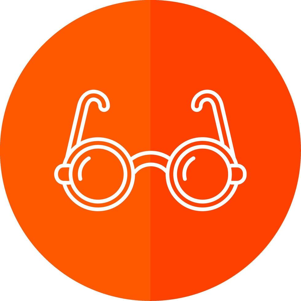 Eyeglasses Line Red Circle Icon vector