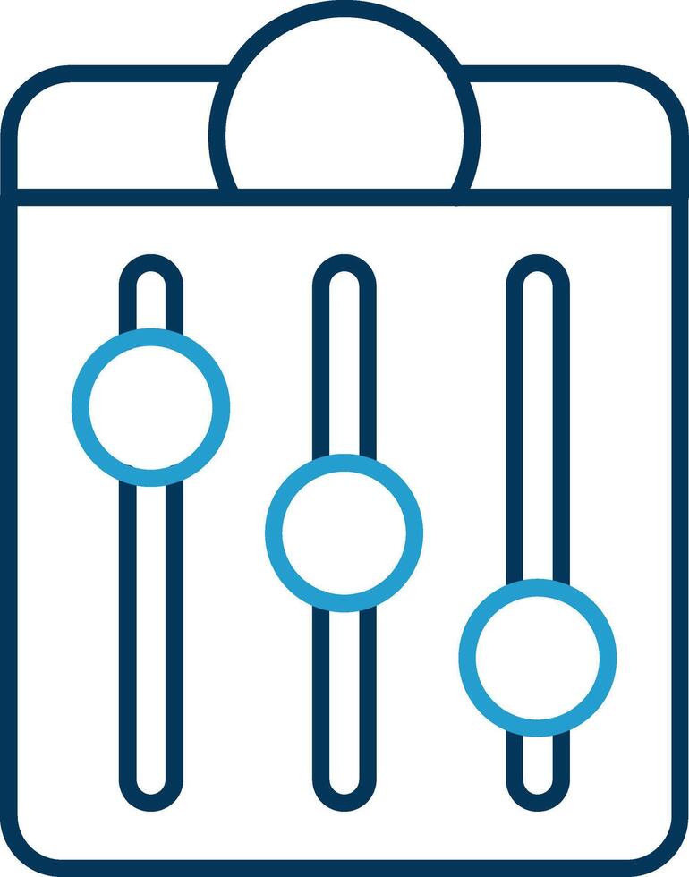 Equalizer Line Blue Two Color Icon vector