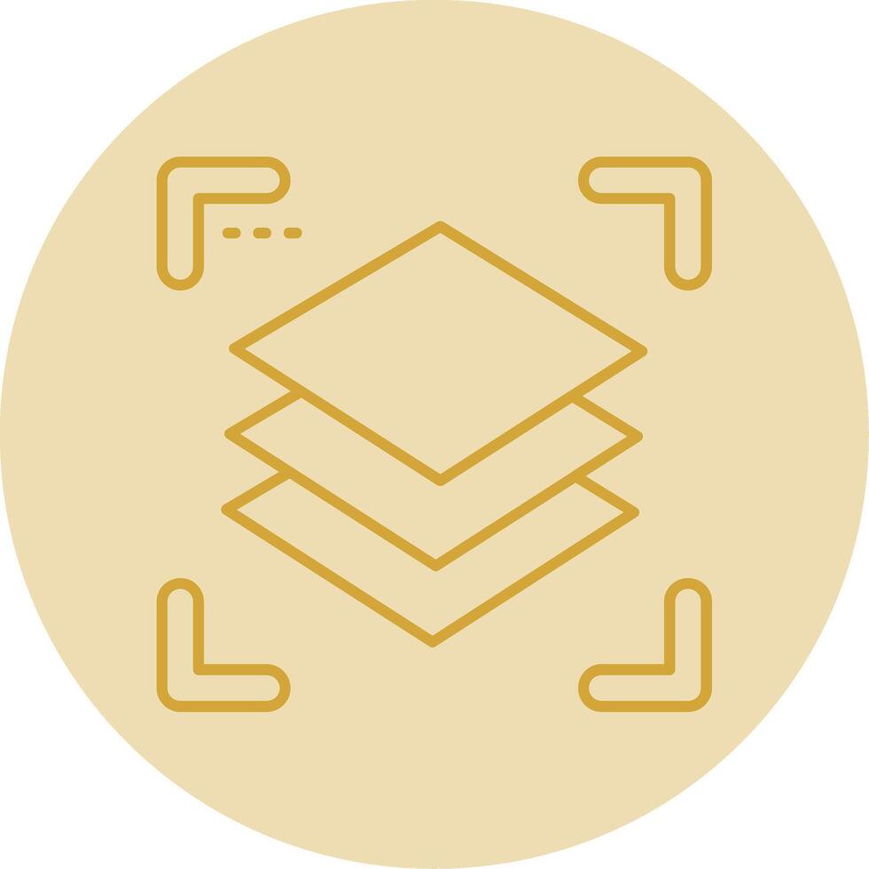 Layers Line Yellow Circle Icon vector