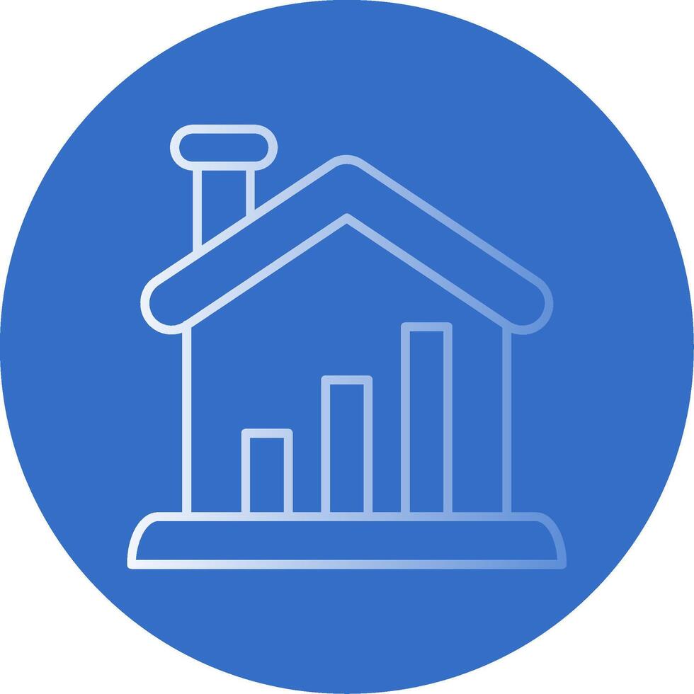 Home Gradient Line Circle Icon vector