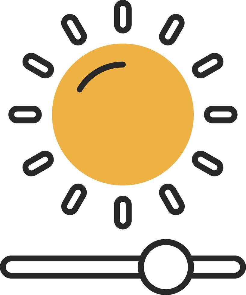 Brightness Skined Filled Icon vector