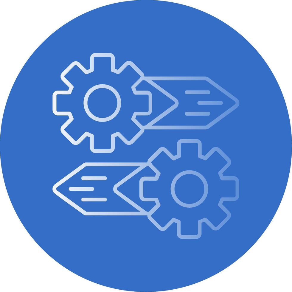 Gear Gradient Line Circle Icon vector