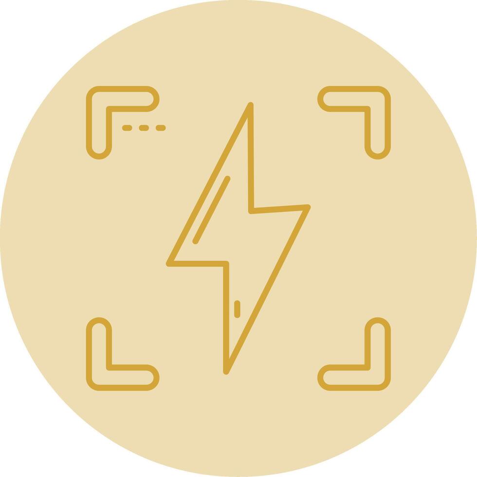 Flash Line Yellow Circle Icon vector