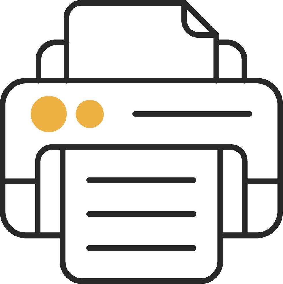 Print Skined Filled Icon vector