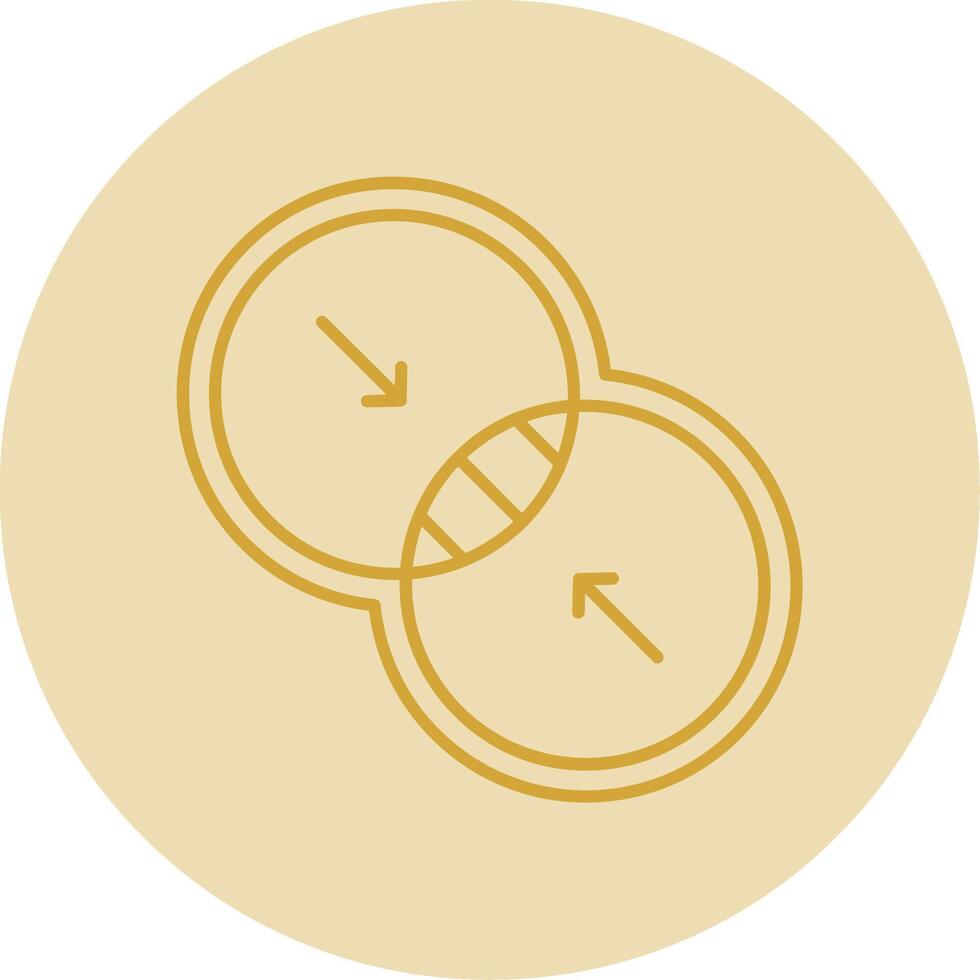 Combine Line Yellow Circle Icon vector