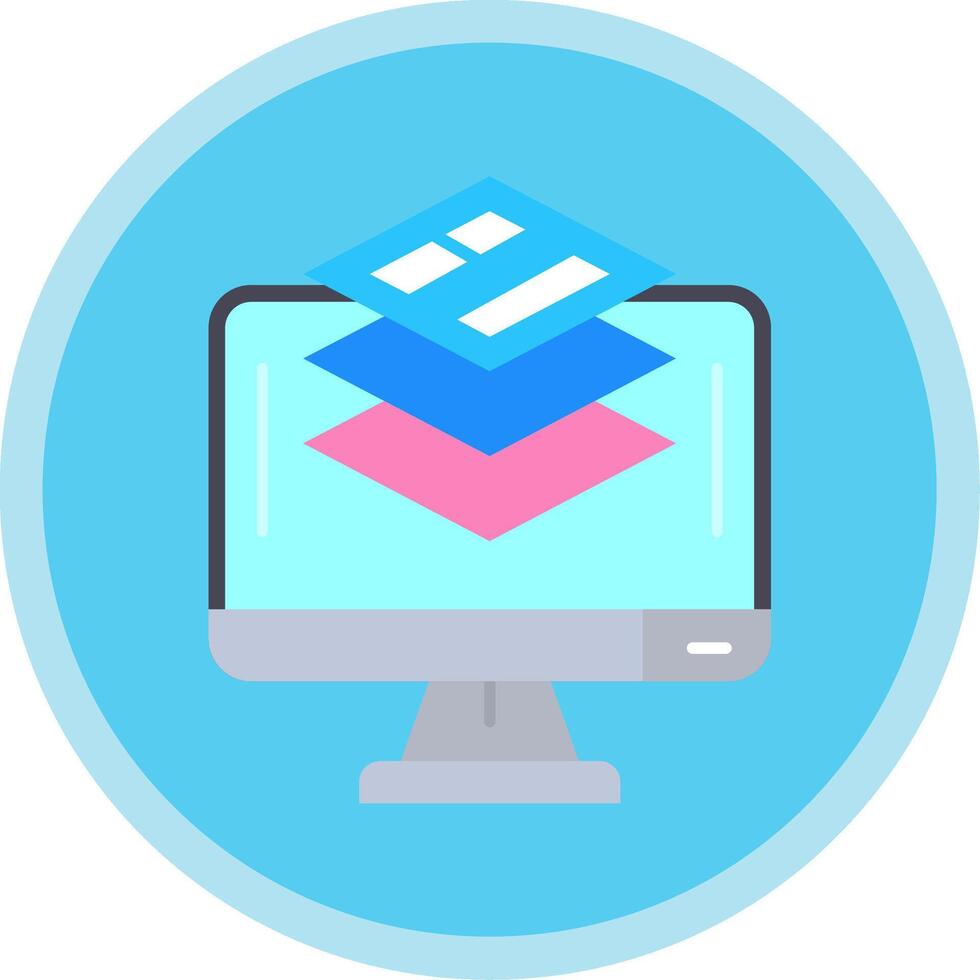 Layer Flat Multi Circle Icon vector