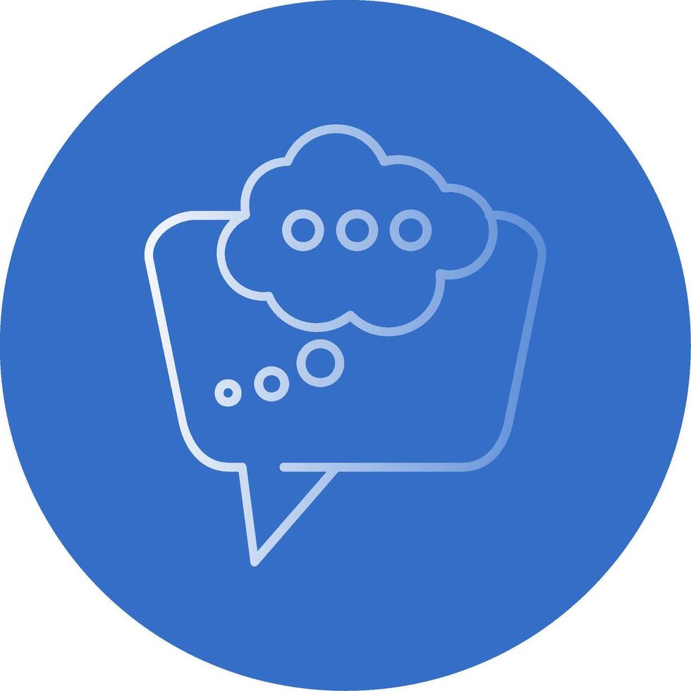 Thinking Gradient Line Circle Icon vector