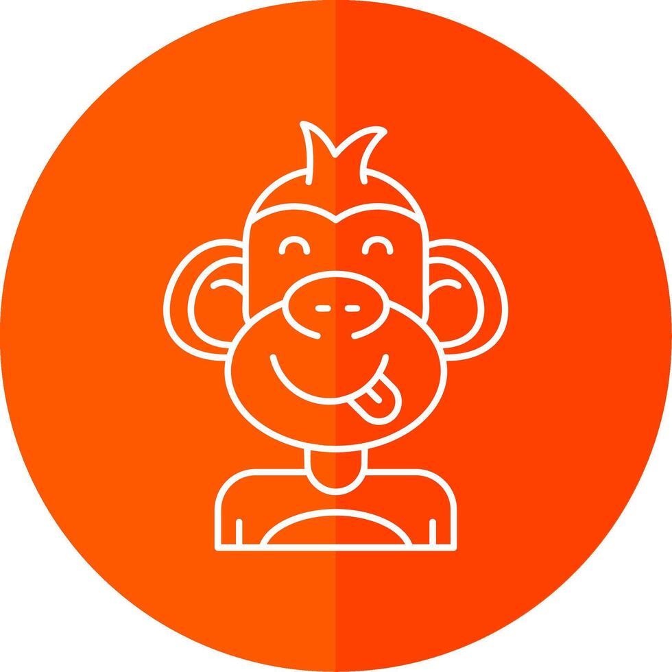 Tongue Line Red Circle Icon vector