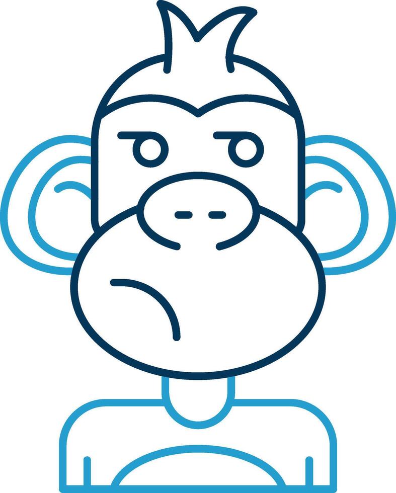 Suspicious Line Blue Two Color Icon vector