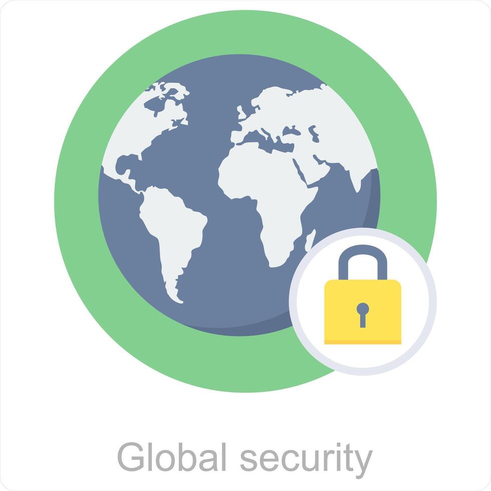 Global Security and global icon concept vector