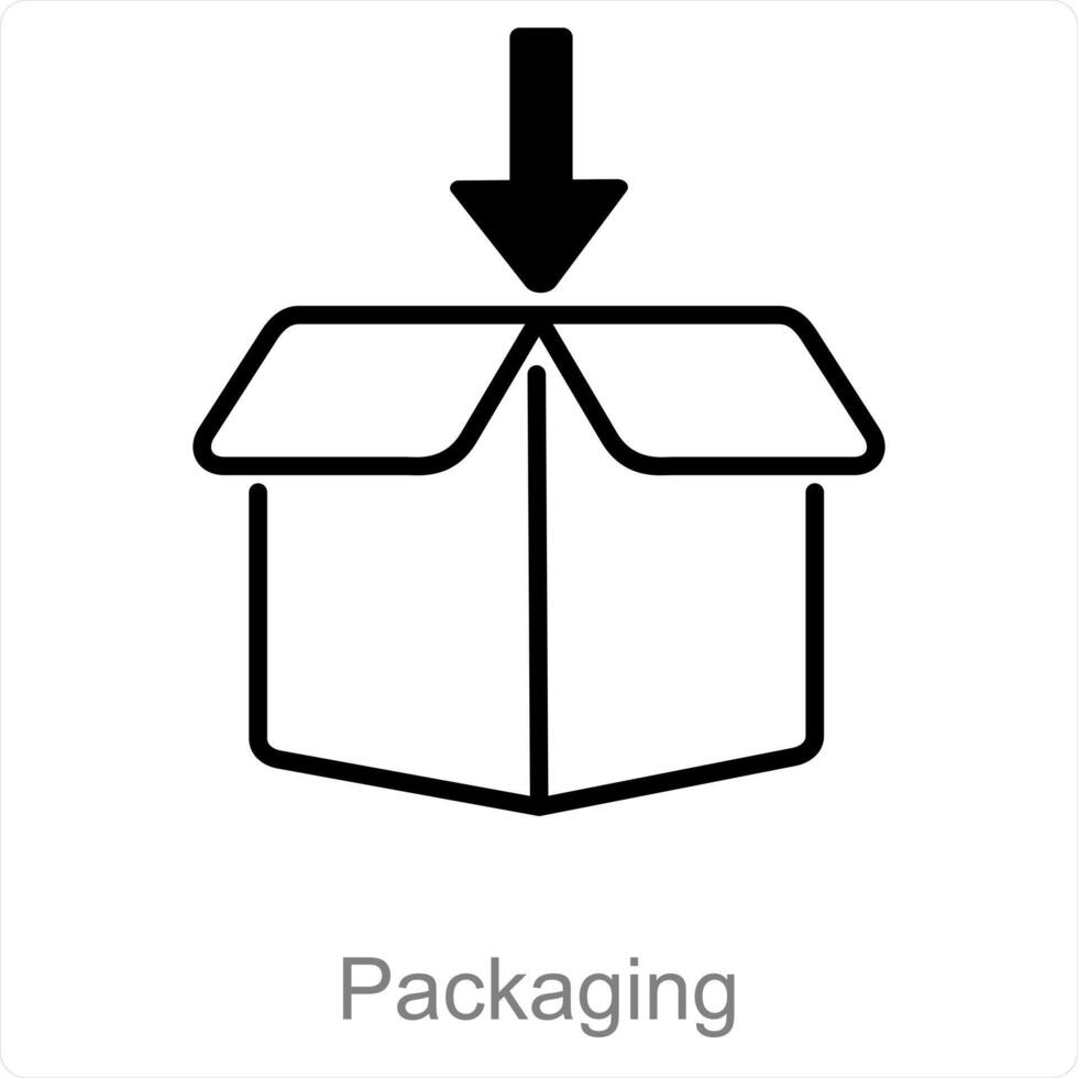 embalaje y caja icono concepto vector