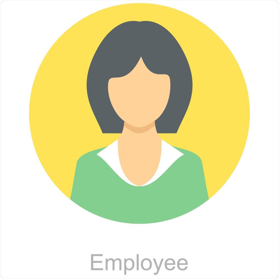 Employee and female icon concept vector