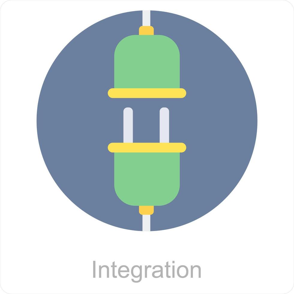 Integration and plug icon concept vector