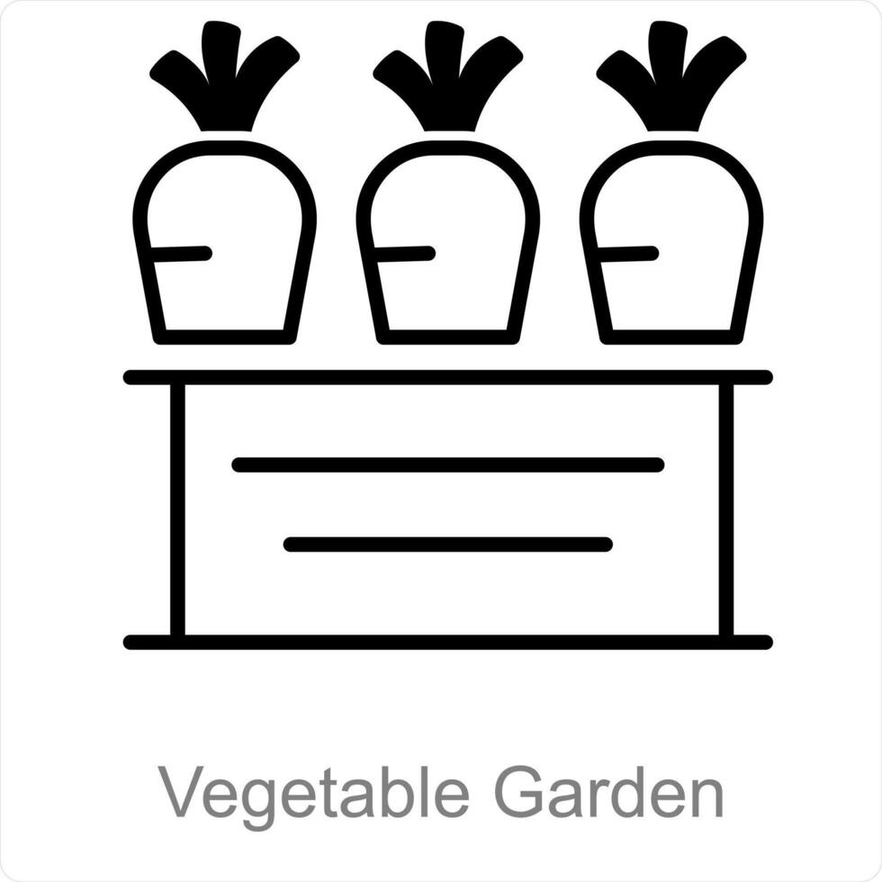 Vegetable Garden and harvest icon concept vector