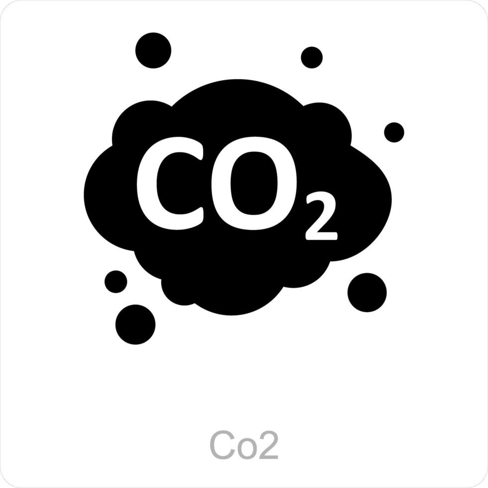 co2 y oxígeno icono concepto vector