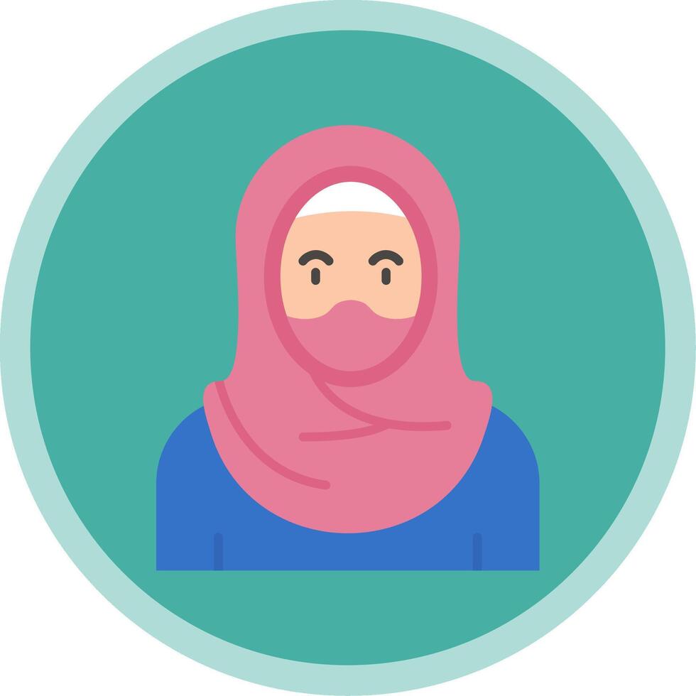 Muslim Flat Multi Circle Icon vector