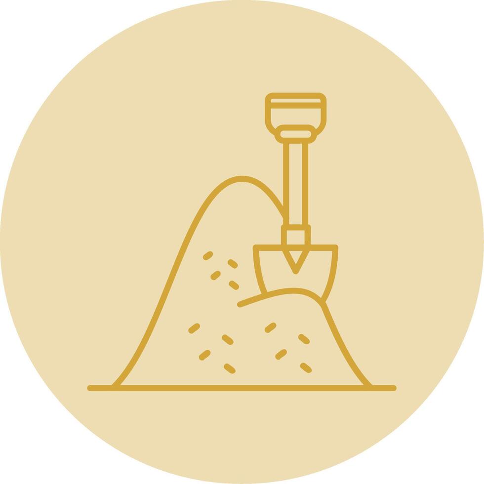 Hay Line Yellow Circle Icon vector