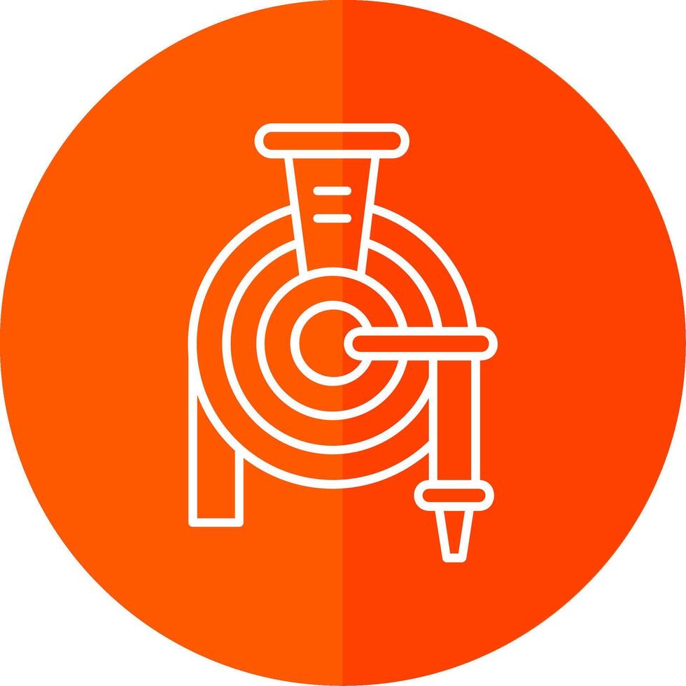 Hose Line Red Circle Icon vector