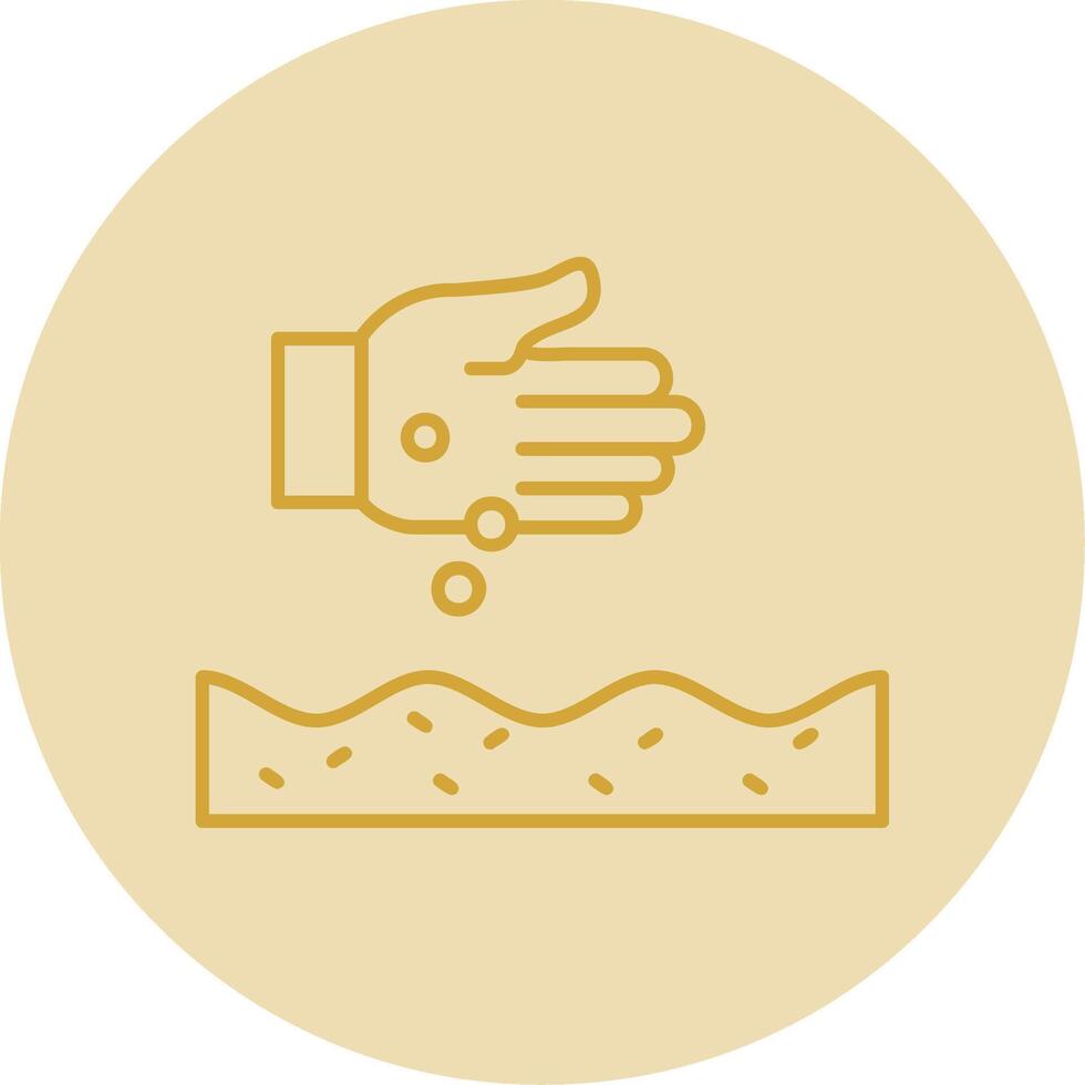 Seeds Line Yellow Circle Icon vector
