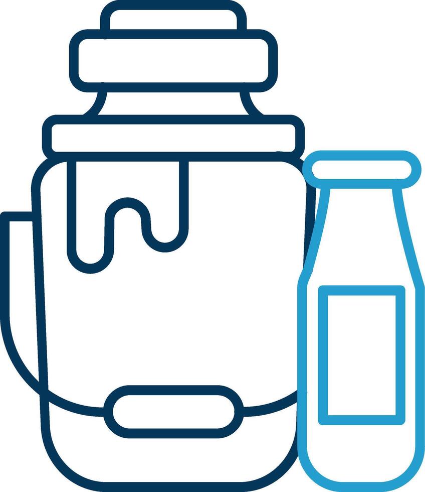 Milk Line Blue Two Color Icon vector