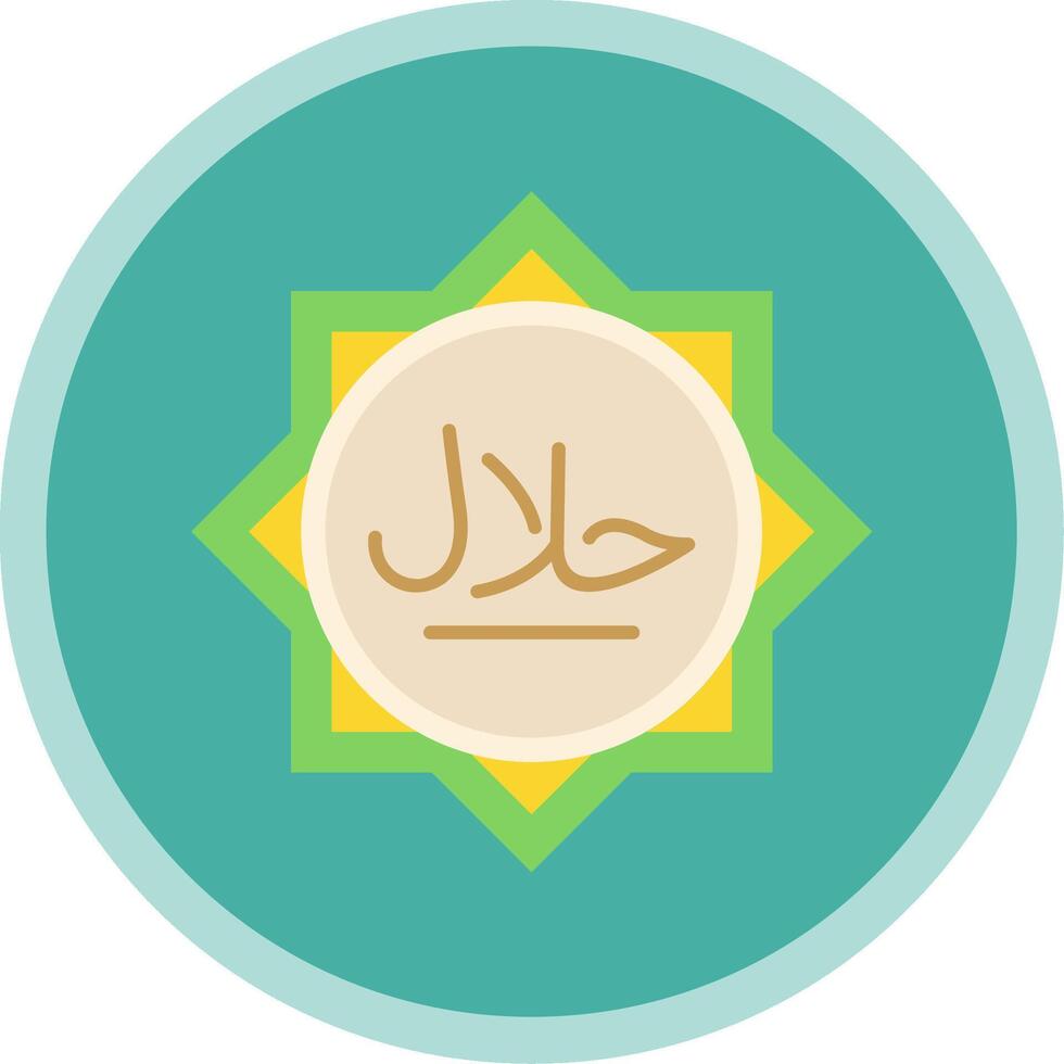 Halal Flat Multi Circle Icon vector