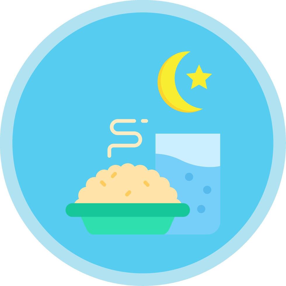 Iftar Flat Multi Circle Icon vector